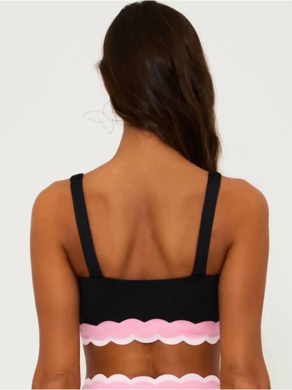 Beach Riot Marin Bikini Top with Pink Scallop Trim NWT - Picture 4 of 8